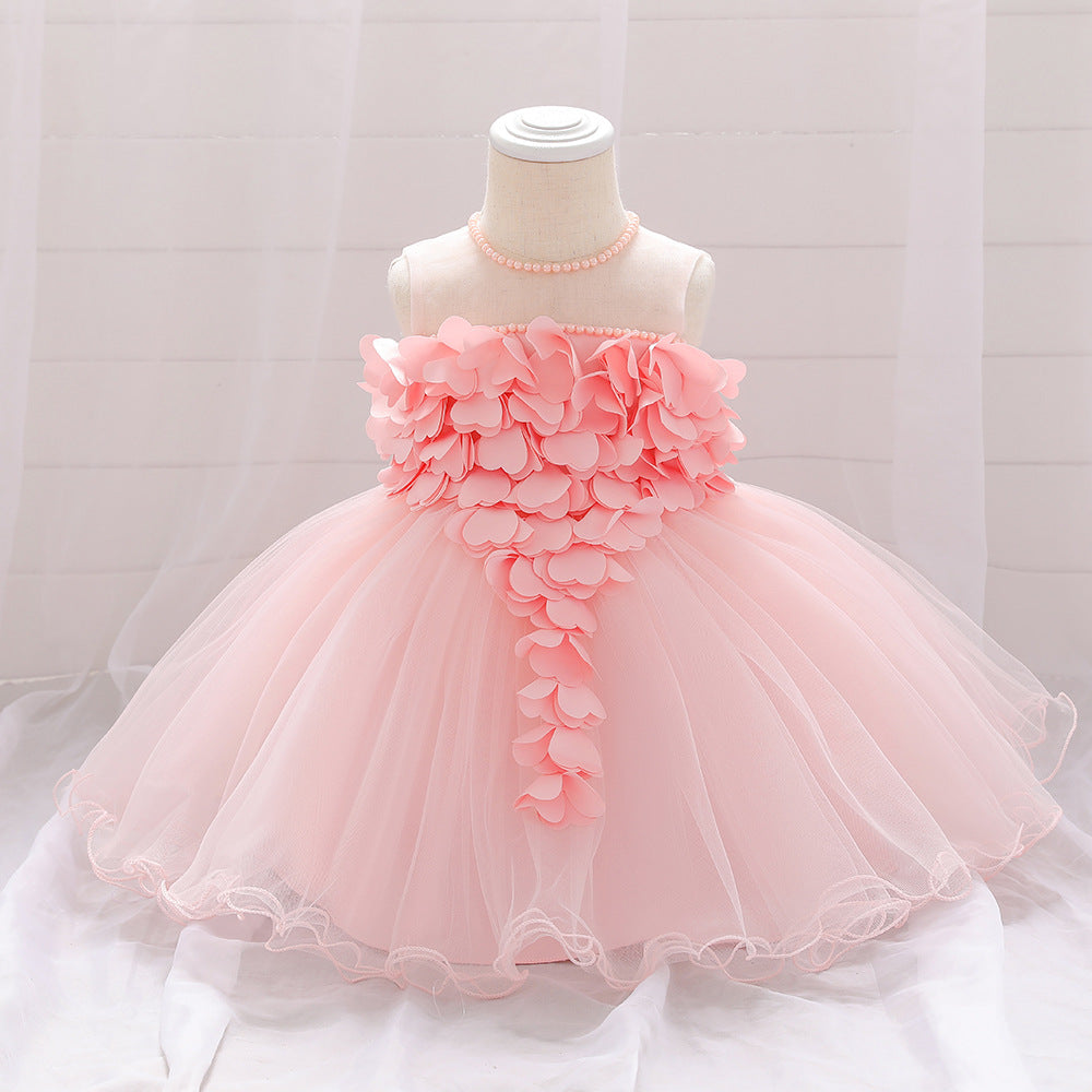 Ball Gown Scoop Sleeveless Flower Girl Dresses with Beading