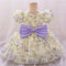 Ball Gown Scoop Puff Sleeves Flower Girl Dresses with Solid Flowers