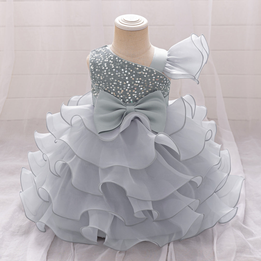 Ball Gown Asymmetrical Sleeveless Flower Girl Dresses with Tiered