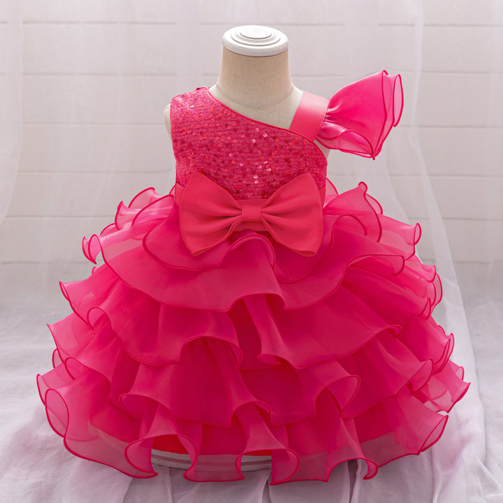 Ball Gown Asymmetrical Sleeveless Flower Girl Dresses with Tiered