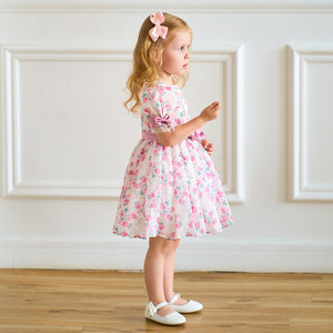 Ball Gown Scoop Puff Sleeves Ruched Flower Girl Dresses