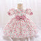 Ball Gown Scoop Puff Sleeves Ruched Flower Girl Dresses