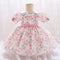 Ball Gown Scoop Puff Sleeves Ruched Flower Girl Dresses