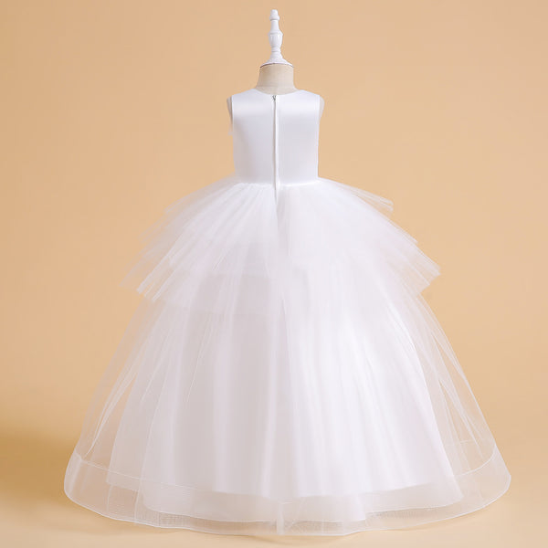 Ball Gown Scoop Sleeveless Tiered Flower Girl Dresses