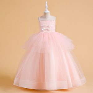Ball Gown Scoop Sleeveless Tiered Flower Girl Dresses