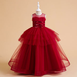 Ball Gown Scoop Sleeveless Tiered Flower Girl Dresses