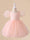 Ball Gown Scoop Puff Sleeves Flower Girl Dresses with Pearls