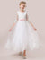 Ball Gown Scoop 3/4 Sleeves Lace Flower Girl Dresses
