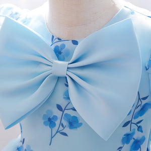 Ball Gown Scoop Puff Sleeves Ruched Flower Girl Dresses