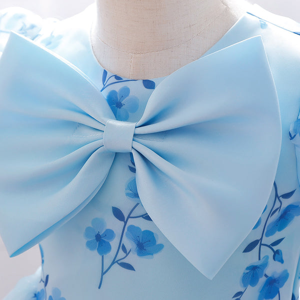 Ball Gown Scoop Puff Sleeves Ruched Flower Girl Dresses