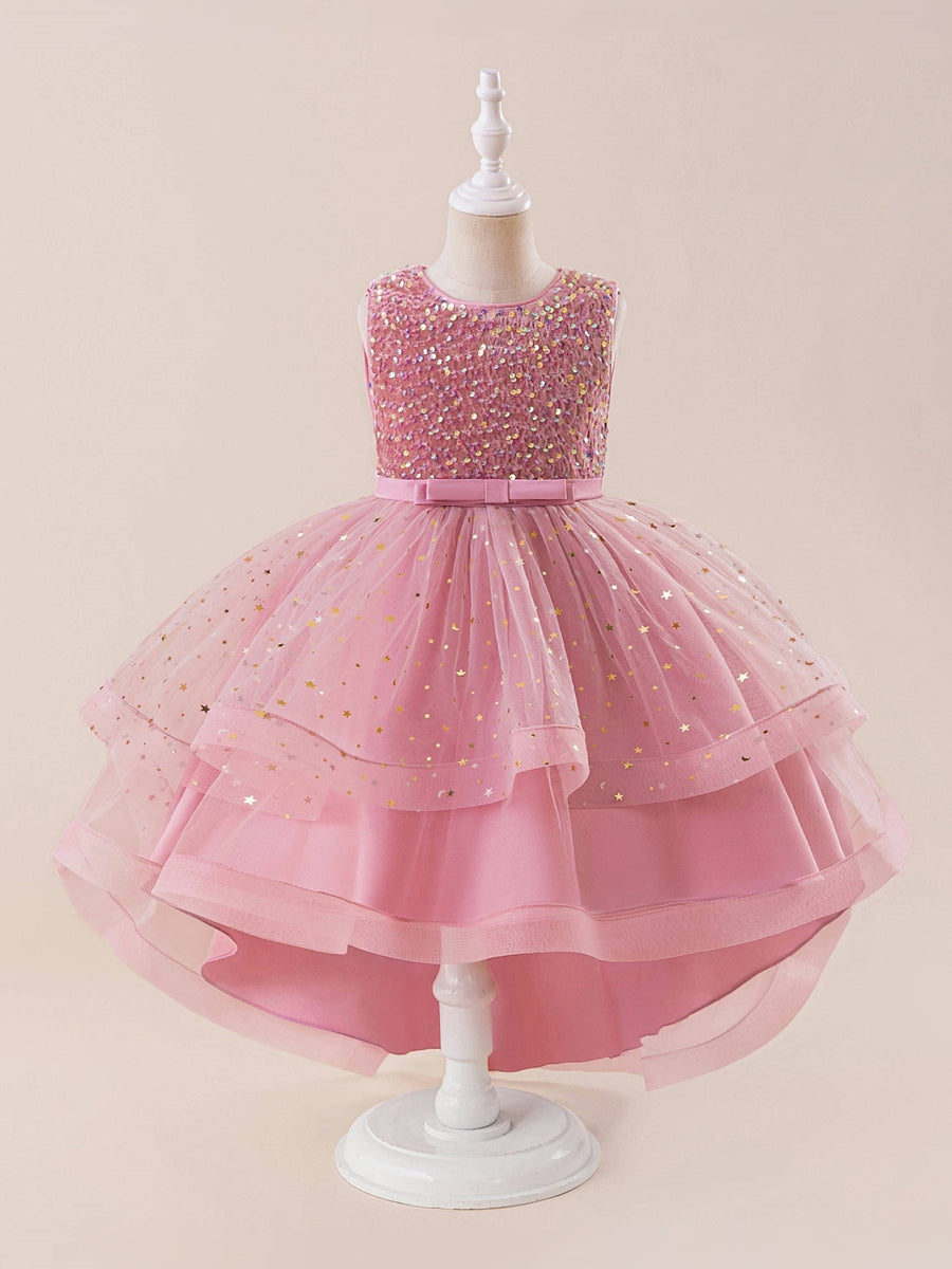 Ball Gown Scoop Sleeveless Tiered Flower Girl Dresses