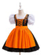 Ball Gown Square Neck Short Puff Sleeves Tea-Length Halloween Dresses for Girls With Bowknot & Pleats