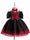 Ball Gown V-Neck Puff Sleeves Tea-Length Halloween Dresses for Girls With Bowknots & Pleats