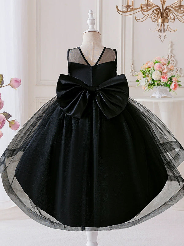 Ball Gown Crew-Neck Sleeveless Knee-Length Halloween Dresses for Girls With Applique & Beadings