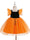 Printed A-Line/Princess Square Neck Flying Sleeves Knee-Length Halloween Dresses for Girls With Pleats & Sequins