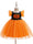 Printed A-Line/Princess Square Neck Flying Sleeves Knee-Length Halloween Dresses for Girls With Pleats & Sequins