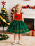 A-Line/Princess Scoop Flutter Sleeves Christmas Dresses for Girls WIth Bowknot