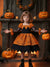 Printed A-Line/Princess Square Neck Long Sleeves Knee-Length Halloween Dresses for Girls