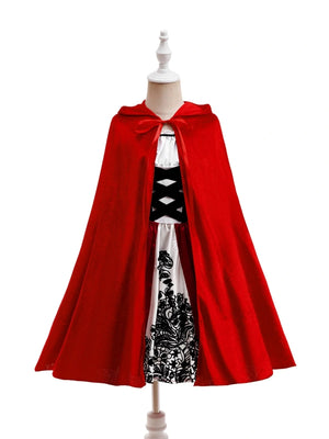 A-Line/Princess Square Neck Sleeveless Knee-Length Halloween Dresses for Girls With Hooded Cape