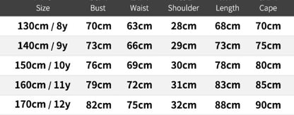 A-Line/Princess Square Neck Sleeveless Knee-Length Halloween Dresses for Girls With Hooded Cape