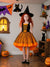 Ball Gown Square Neck Sleeveless Knee-Length Halloween Dresses for Girls With Pleats