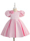 A-Line/Princess V-Neck Puff Sleeves Flower Girl Dresses With Bowknot & 3D Floral