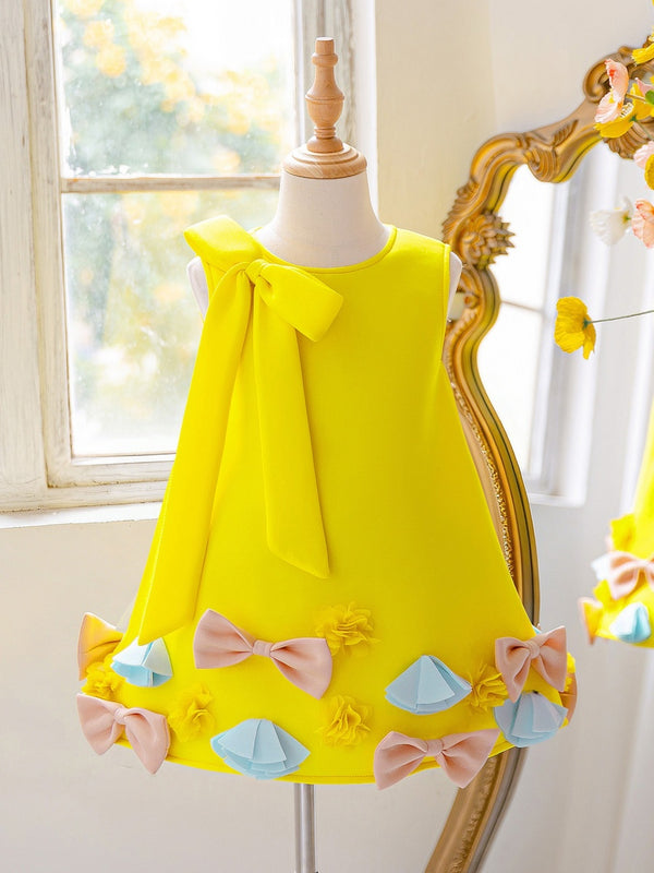 A-Line/Princess Scoop Sleeveless Knee-Length Flower Girl Dresses With Bowknot