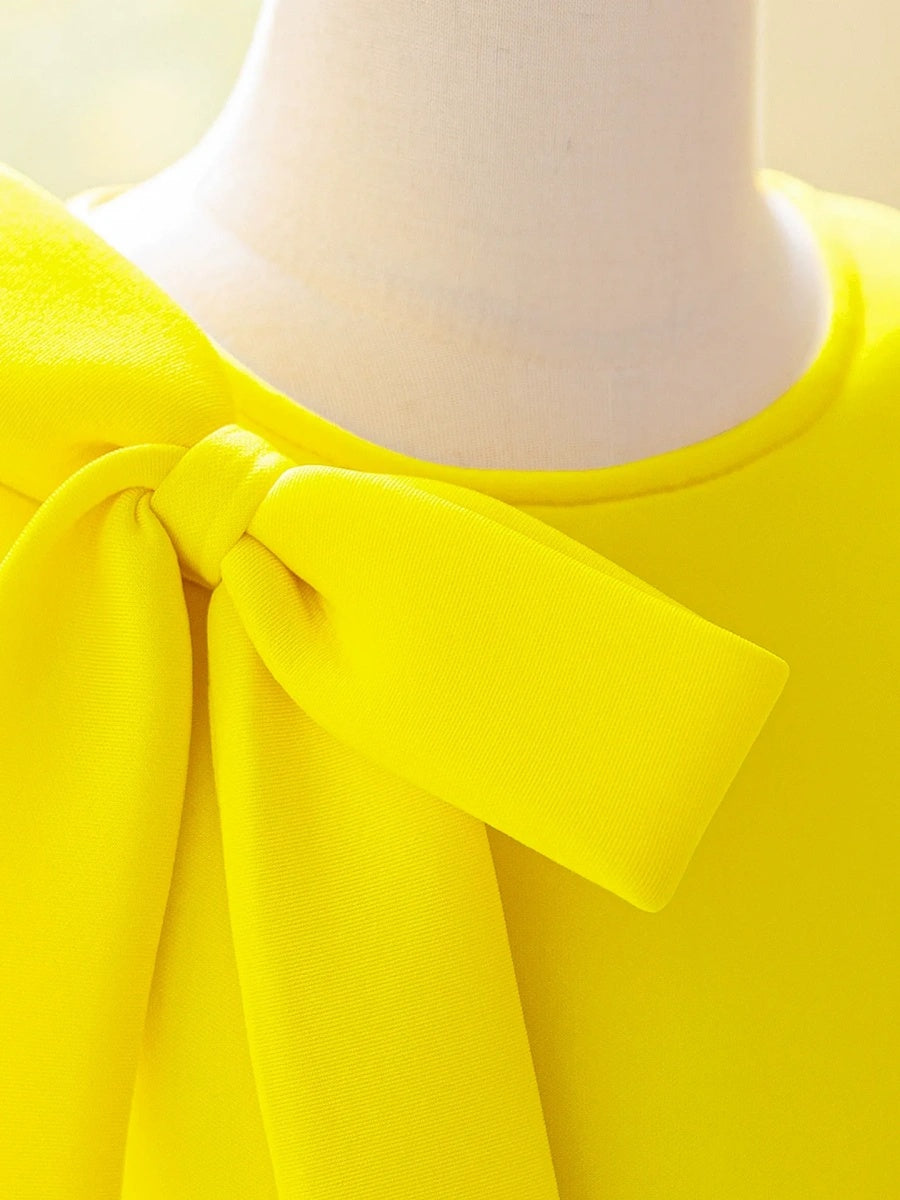 A-Line/Princess Scoop Sleeveless Knee-Length Flower Girl Dresses With Bowknot