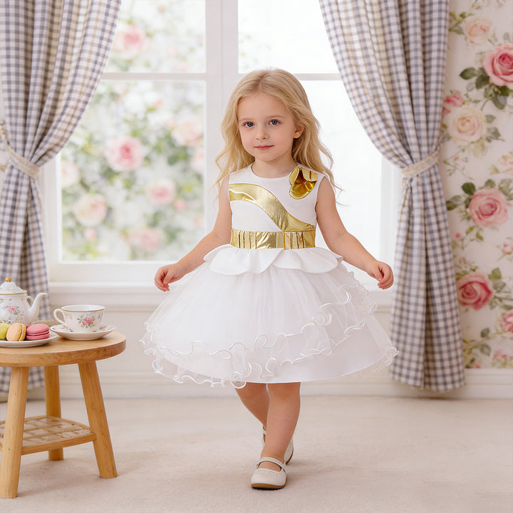 Ball Gown Scoop Sleeveless Knee-Length Flower Girl Dresses With Ruffles &amp; Bowknot
