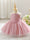 Ball Gown Spaghetti Straps Sleeveless Knee-Length Flower Girl Dresses With Sequins & Sash