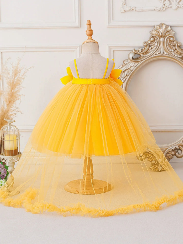 Ball Gown Spaghetti Straps Sleeveless Knee-Length Two Pieces Flower Girl Dresses With 3D Floral