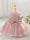 Ball Gown One-Shoulder Sleeveless Knee-Length  Flower Girl Dresses With 3D Floral & Pearl