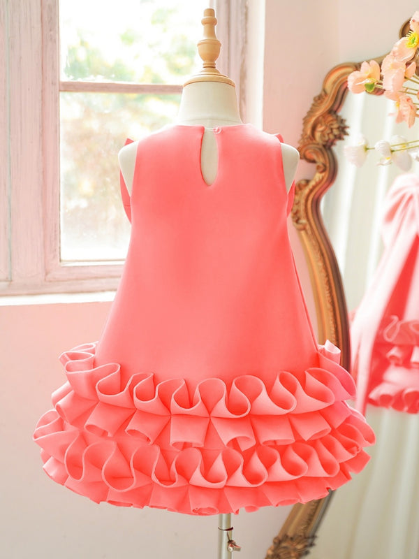 A-Line/Princess Scoop Sleeveless Knee-Length Flower Girl Dresses With Bowknot & Ruffles