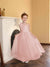 A-Line/Princess One-Shoulder Tulle Flower Girl Dresses with Pearls