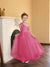 A-Line/Princess One-Shoulder Tulle Flower Girl Dresses with Pearls