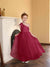 A-Line/Princess One-Shoulder Tulle Flower Girl Dresses with Pearls