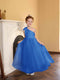 A-Line/Princess One-Shoulder Tulle Flower Girl Dresses with Pearls