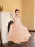 A-Line/Princess One-Shoulder Tulle Flower Girl Dresses with Pearls