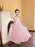A-Line/Princess One-Shoulder Tulle Flower Girl Dresses with Pearls