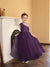 A-Line/Princess One-Shoulder Tulle Flower Girl Dresses with Pearls