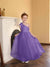 A-Line/Princess One-Shoulder Tulle Flower Girl Dresses with Pearls