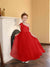 A-Line/Princess One-Shoulder Tulle Flower Girl Dresses with Pearls