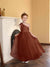 A-Line/Princess One-Shoulder Tulle Flower Girl Dresses with Pearls