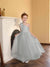 A-Line/Princess One-Shoulder Tulle Flower Girl Dresses with Pearls