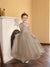 A-Line/Princess One-Shoulder Tulle Flower Girl Dresses with Pearls