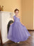 A-Line/Princess One-Shoulder Tulle Flower Girl Dresses with Pearls