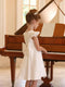 A-Line/Princess Crew Neck Flying Sleeves Flower Girl Dresses with Belt