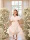 A-Line/Princess V-Neck Puff Sleeves Flower Girl Dresses with Sash