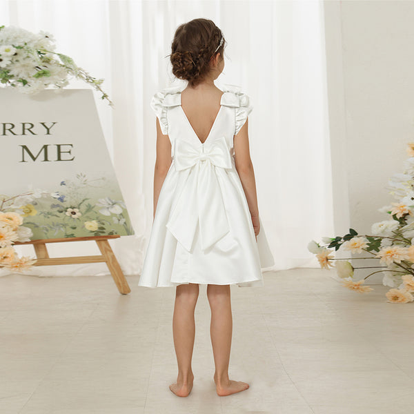 Ball Gown Square Neck Flying Sleeves Ruched Flower Girl Dresses
