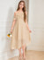 A-Line/Princess Cold Shoulder Short Sleeves Ruffles Junior Bridesmaid Dresses